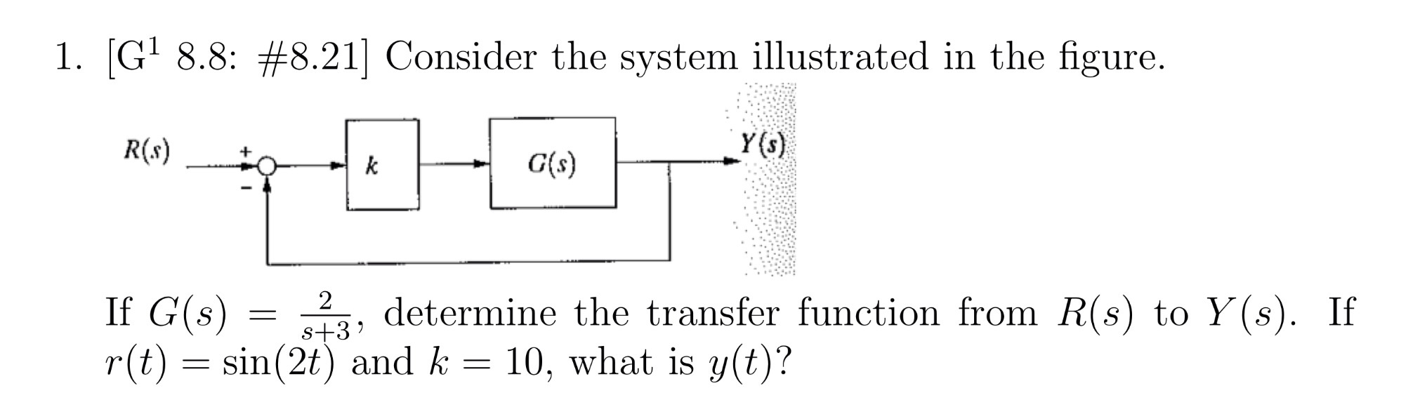 Solved 1. [G^1 8.8:#8.21] Consider the system illustrated in | Chegg.com