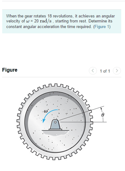 Solved When the gear rotates 18 revolutions, it achieves an | Chegg.com