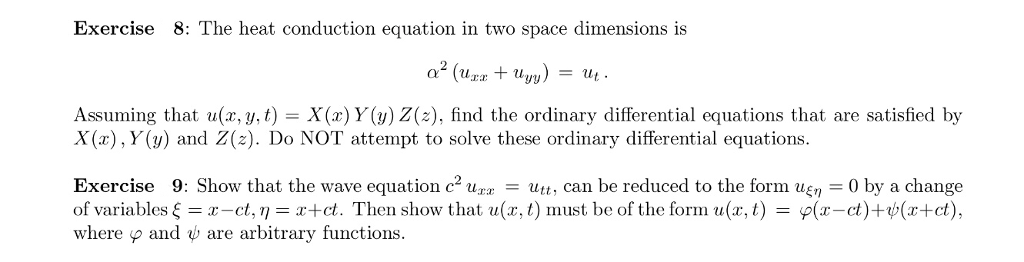 Solved Exercise 8: The heat conduction equation in two space | Chegg.com