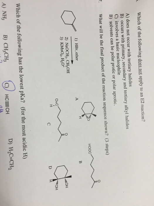 Solved Which Of The Following Does Not Apply To An E2 | Chegg.com