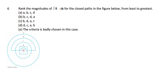 Solved Rank The Magnitudes Of B. Ds For The Closed Paths In | Chegg.com