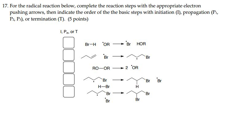 Solved For The Radical Reaction Below, Complete The Reaction | Chegg.com