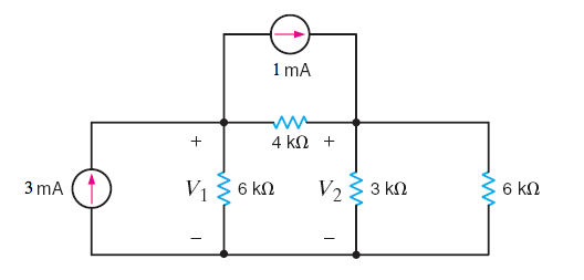 Solved Find (a)V1 and (b)V2 in the circuit in the Figure | Chegg.com