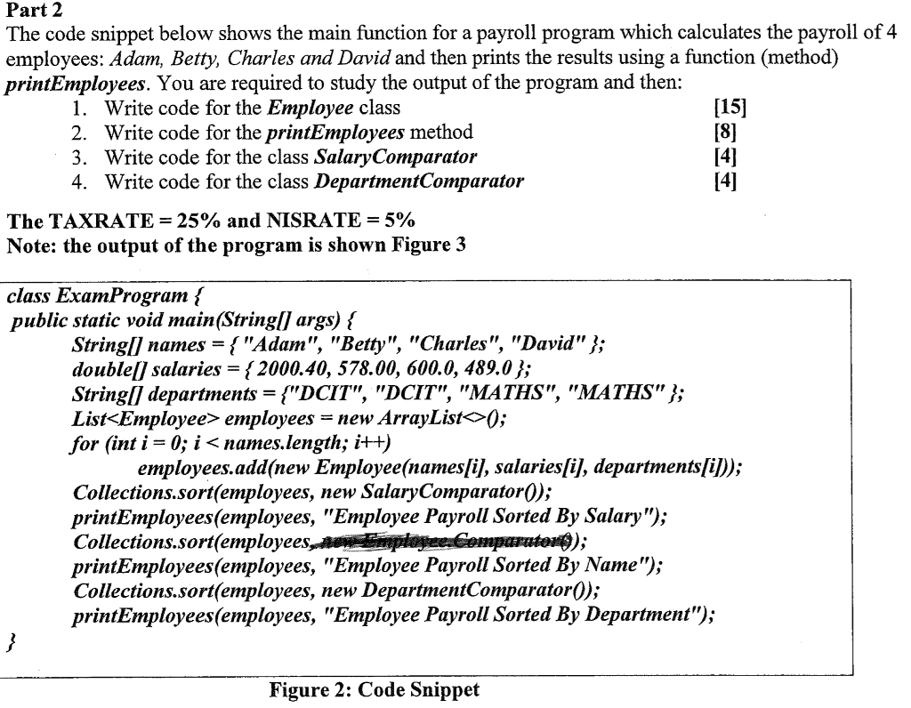 Solved Part 2 The code snippet below shows the main function | Chegg.com