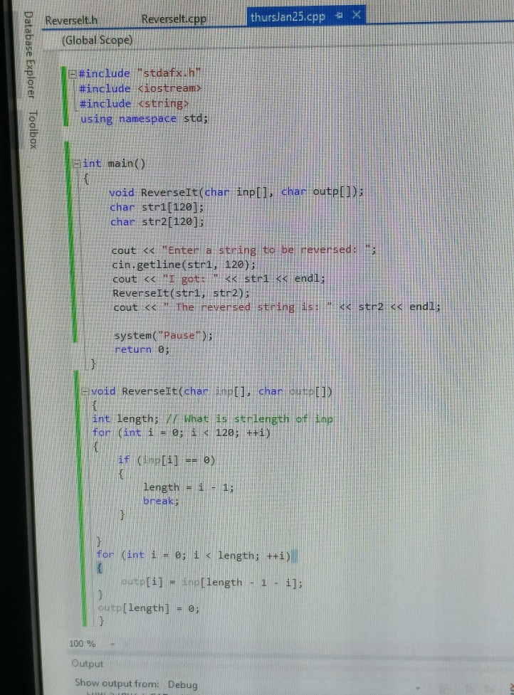 Solved ㄨ Reverselt.h Reverselt.cpp thurs/an25.cpp (Global | Chegg.com