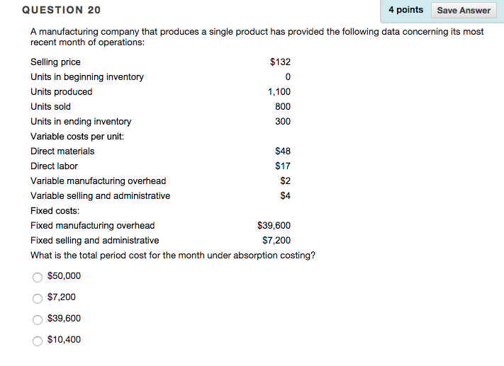 Solved A manufacturing company that produces a single