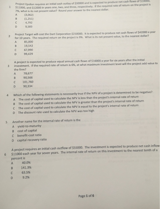 solved-a-proposed-project-requires-an-initial-cash-outlay-of-chegg