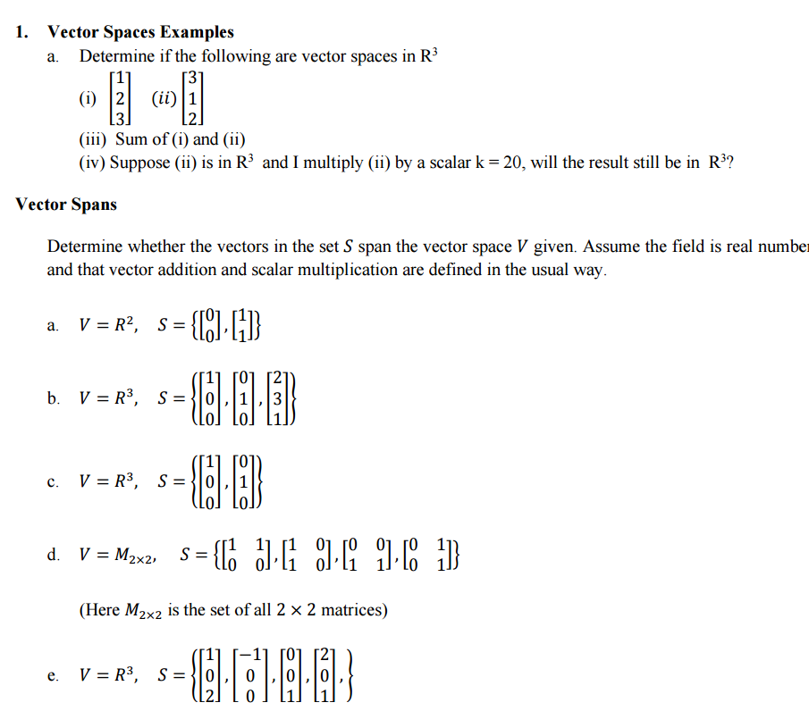 Solved Help In Vector Space Topic In Linear Algebra. An | Chegg.com