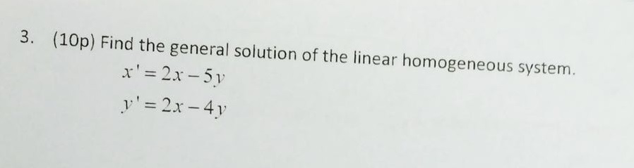 Solved Find the general solution of the linear homogeneous | Chegg.com