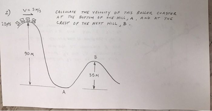 Solved Calculate the velocity of this roller coaster at Chegg