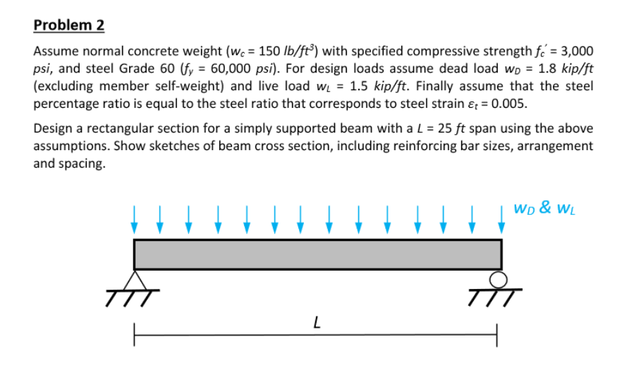 Solved Problem 2 Assume normal concrete weight (We = 150