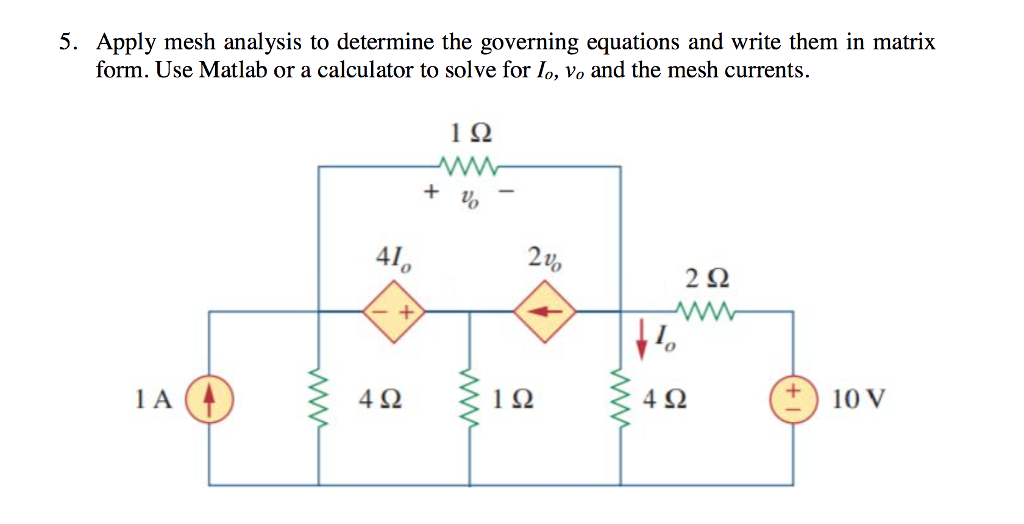 Solved 5. Apply mesh analysis to determine the governing