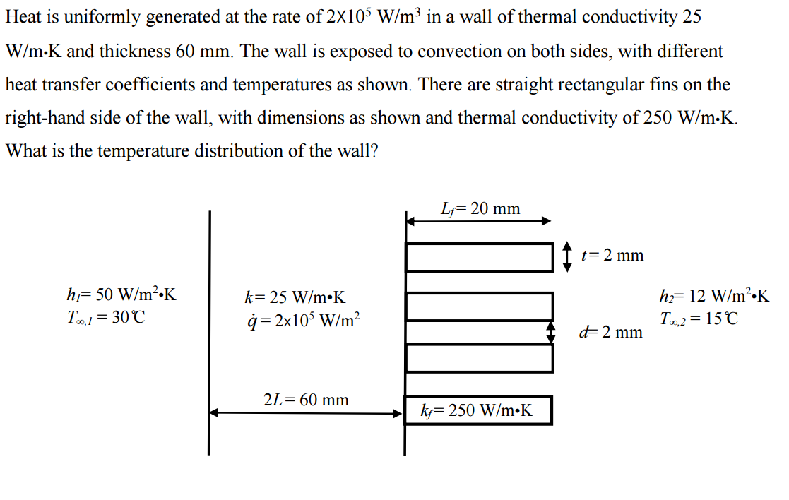 Solved Heat is uniformly generated at the rate of 2 times | Chegg.com