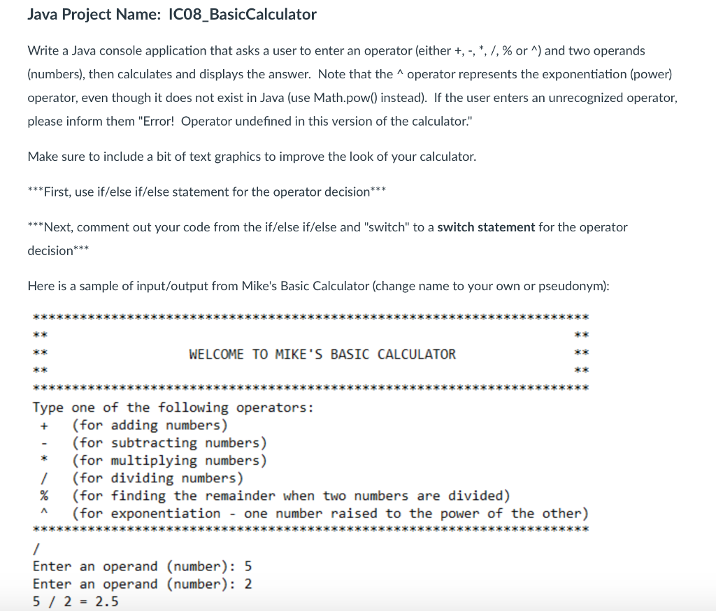 Java Project Name List