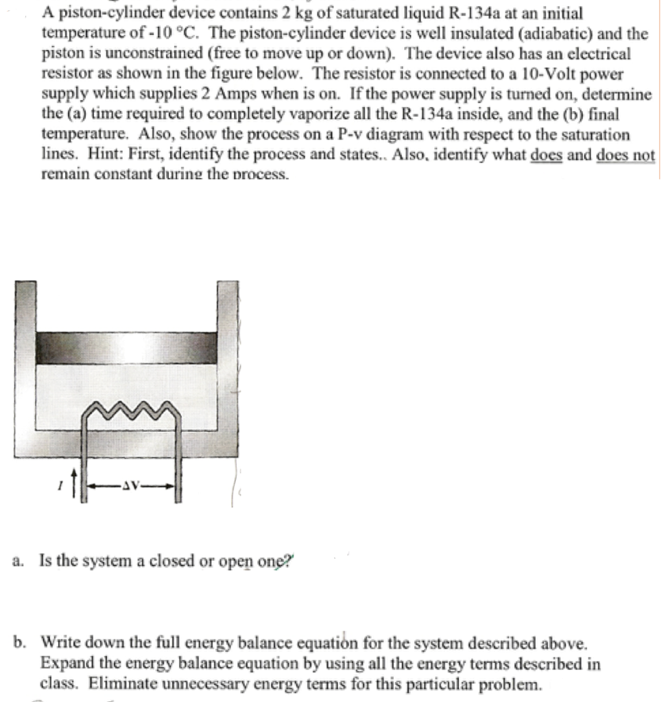 Solved A pistoncylinder device contains 2 kg of saturated