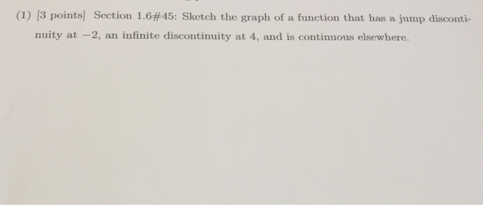 Solved Sketch the graph of a function that has a jump | Chegg.com