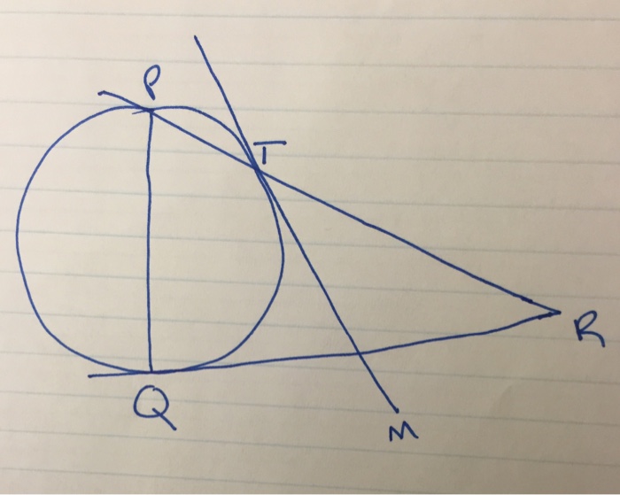 Solved Let PQ be a diameter of a circle and T a point on the | Chegg.com