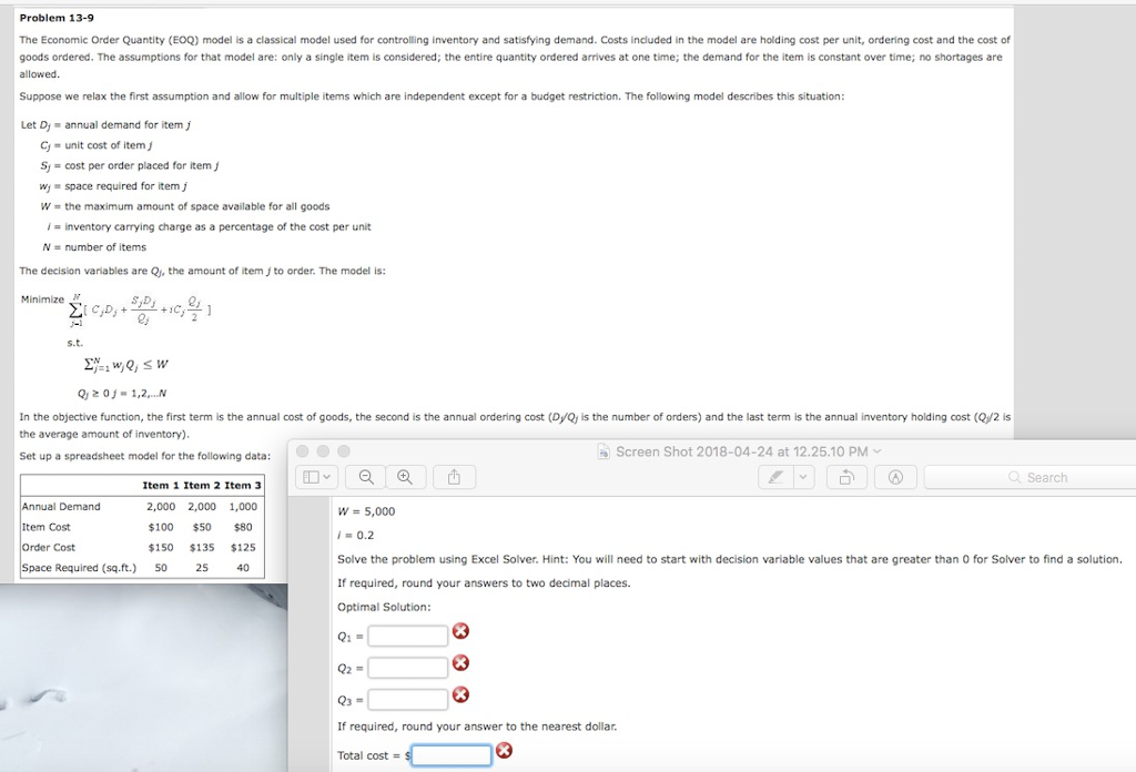 problem-13-9-the-economic-order-quantity-eoq-model-chegg