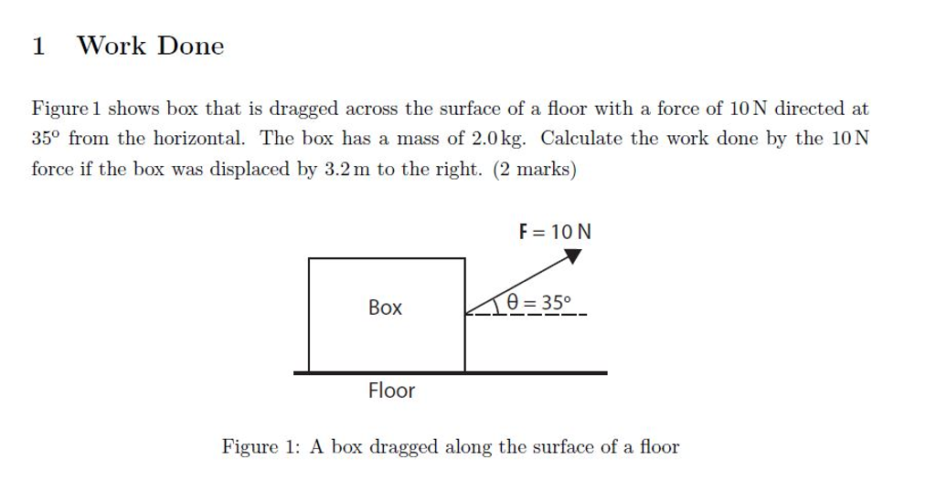 Solved Figure 1 shows box that is dragged across the surface | Chegg.com