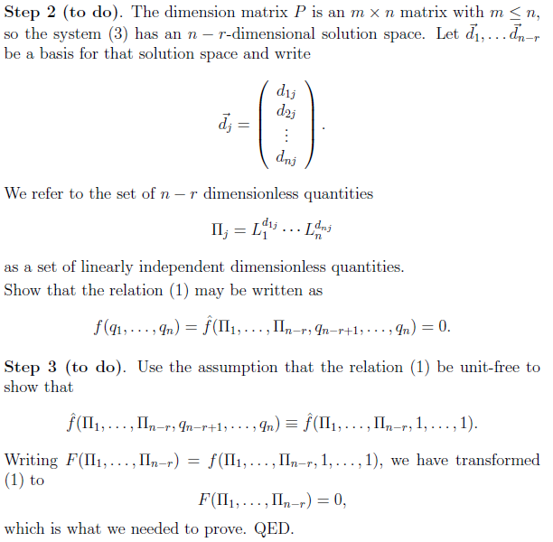 Problem 2. Recall the Buckingham Pi Theorem: Let q | Chegg.com