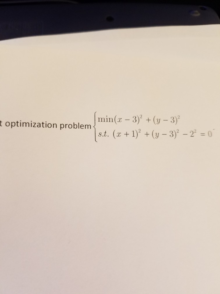 Solved Solve The Following Constraint Optimization Problem. | Chegg.com