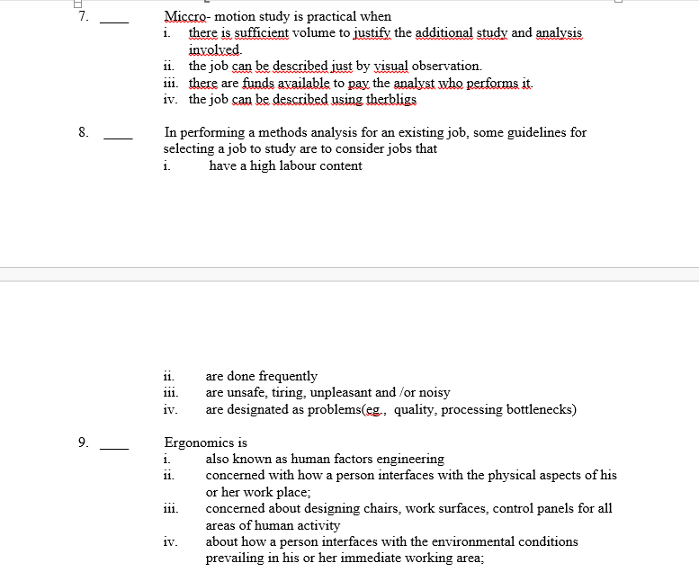 Solved industrial engineering questions 79. choose the
