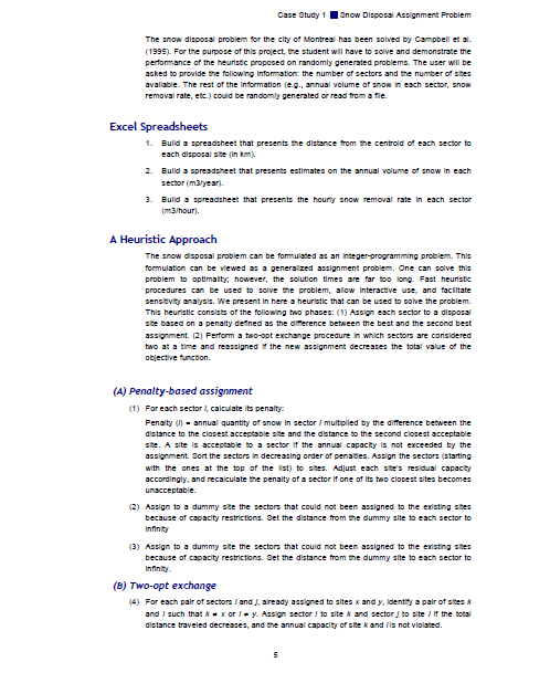 the snow disposal assignment problem