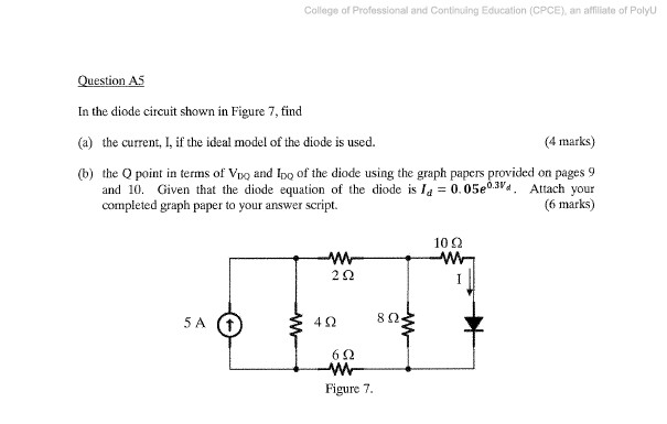 Solved In The Diode Circuit Shown In Figure 7, Find The 