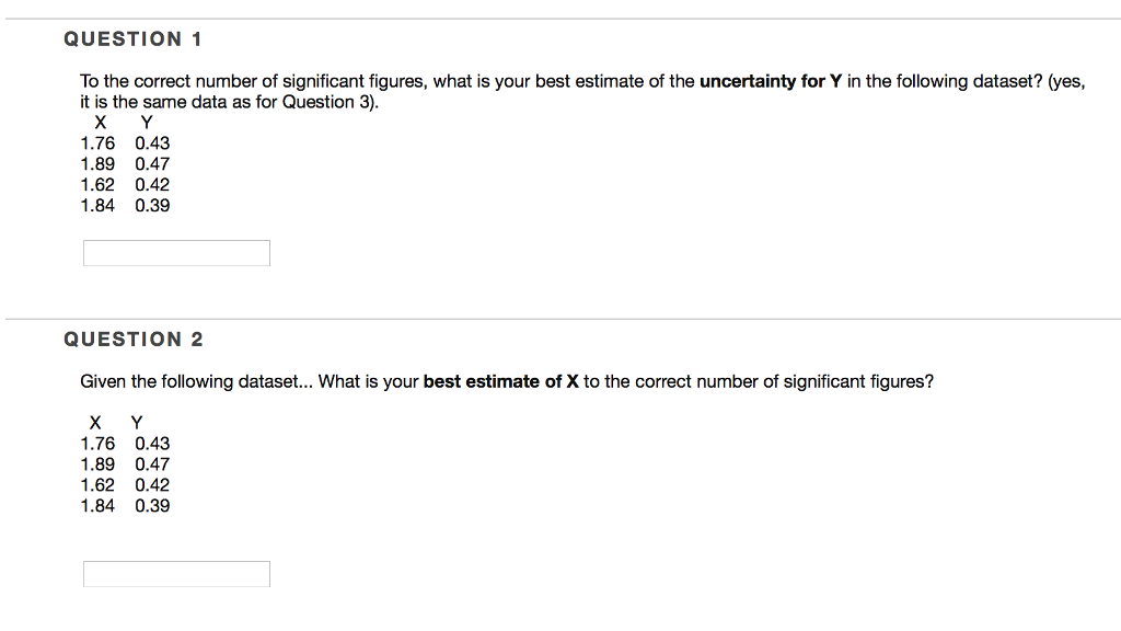 Solved QUESTION 1 To The Correct Number Of Significant | Chegg.com