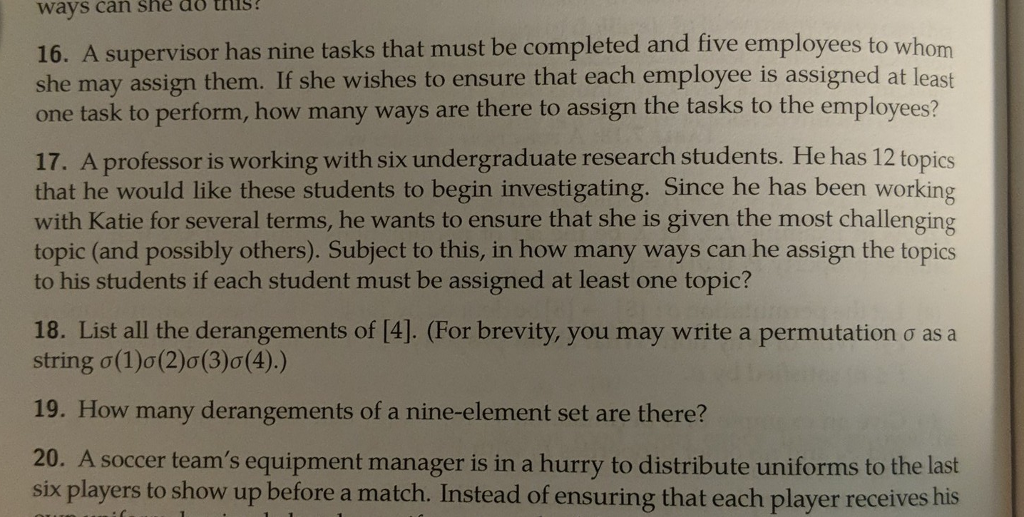 Solved Ways Can She Ao This 16. A Supervisor Has Nine Tasks 