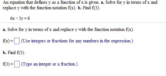 Solved An equation that defines y as a function of x is | Chegg.com
