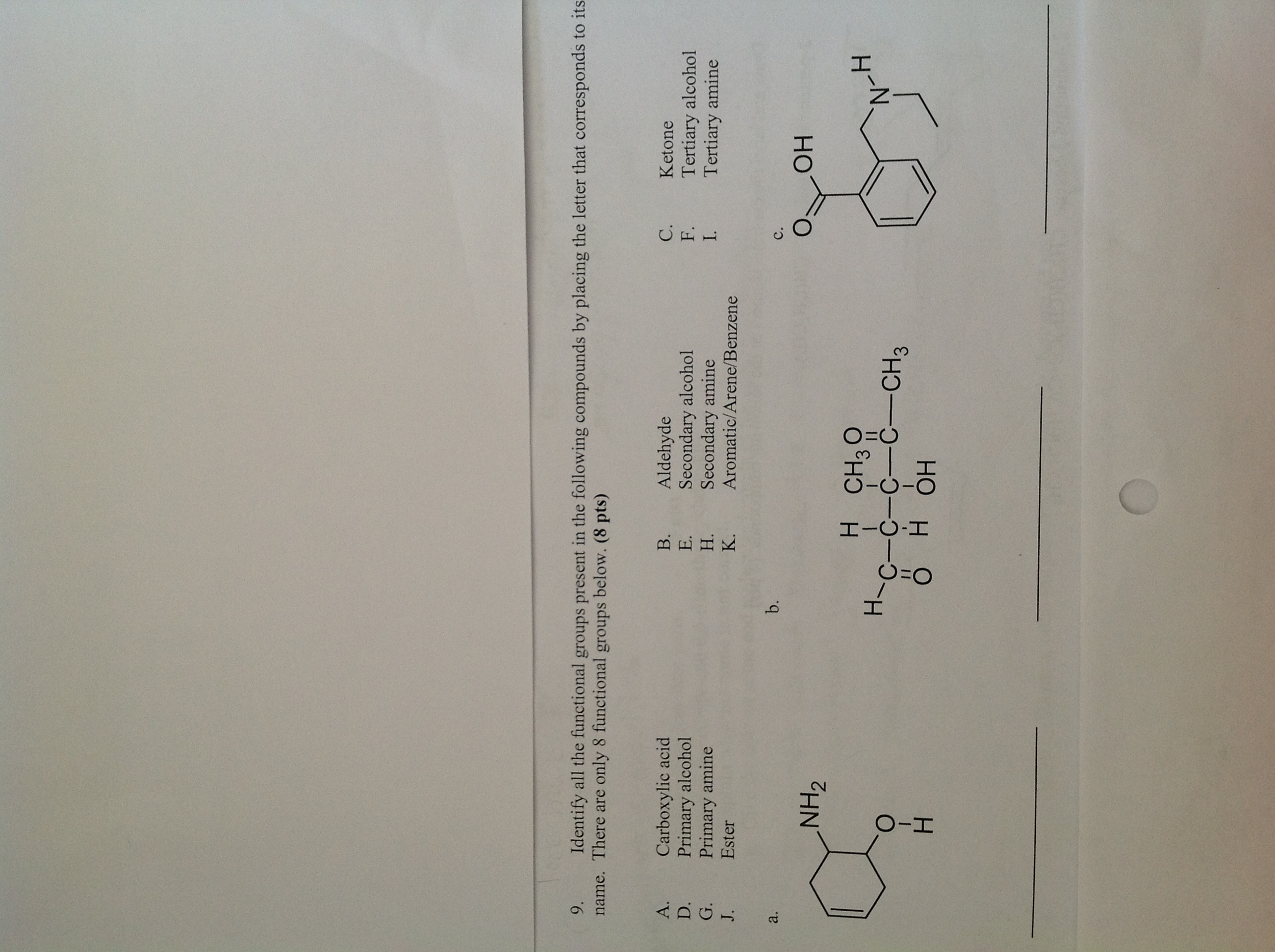 Solved Identify all the functional groups present in the | Chegg.com