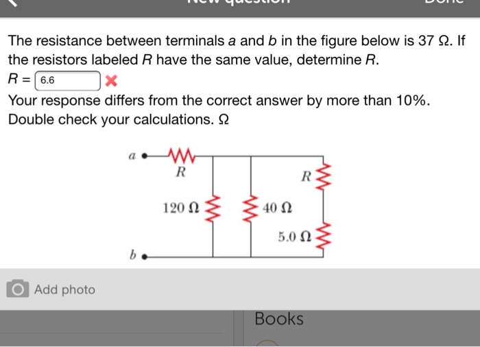 Solved The Resistance Between Terminals A And B In The | Chegg.com