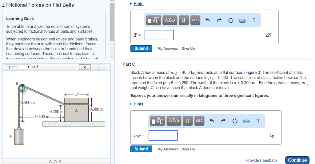 Solved Frictional Forces on Flat Belts Hints Learning Goal