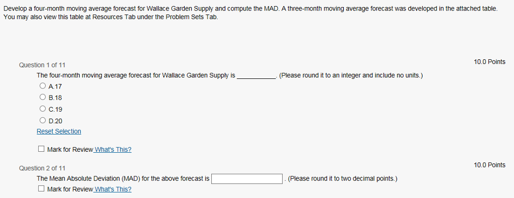 Solved This is a table to show how to calculate a | Chegg.com
