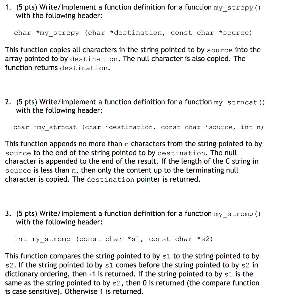 Solved Write/Implement a function definition for a function