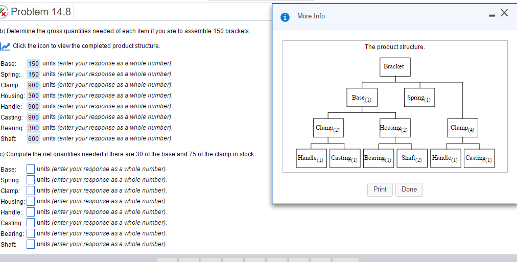 Solved Determine the gross quantities needed of each item if | Chegg.com