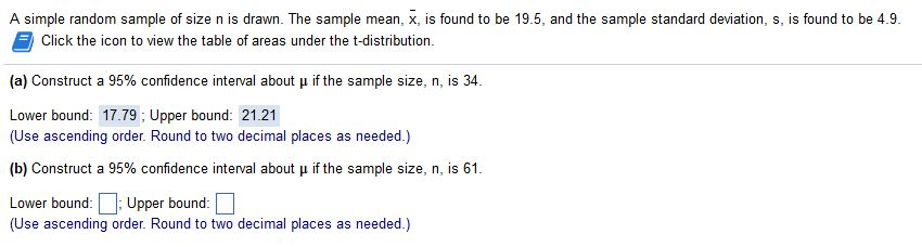 Solved A simple random sample of size n is drawn. The sample | Chegg.com