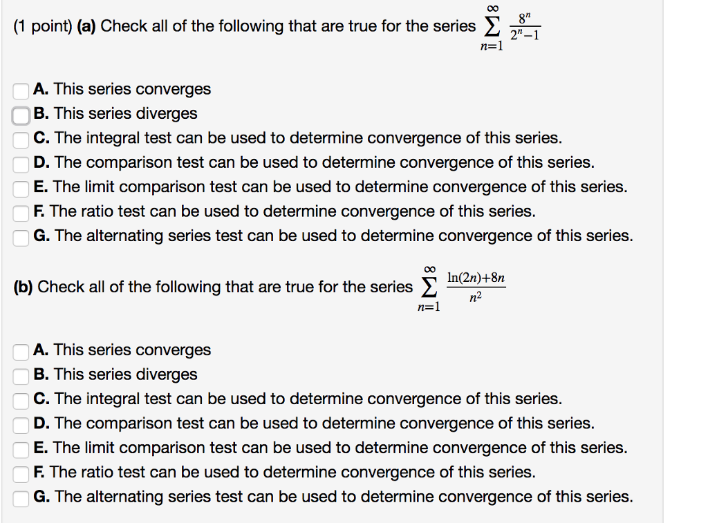 Solved (1 point) (a) Check all of the following that are