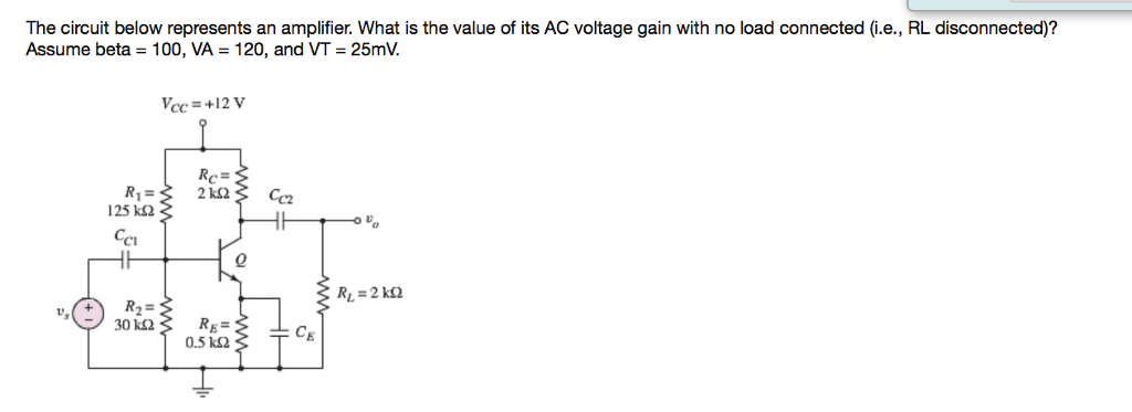 Solved The Circuit Below Represents An Amplifier. What Is | Chegg.com