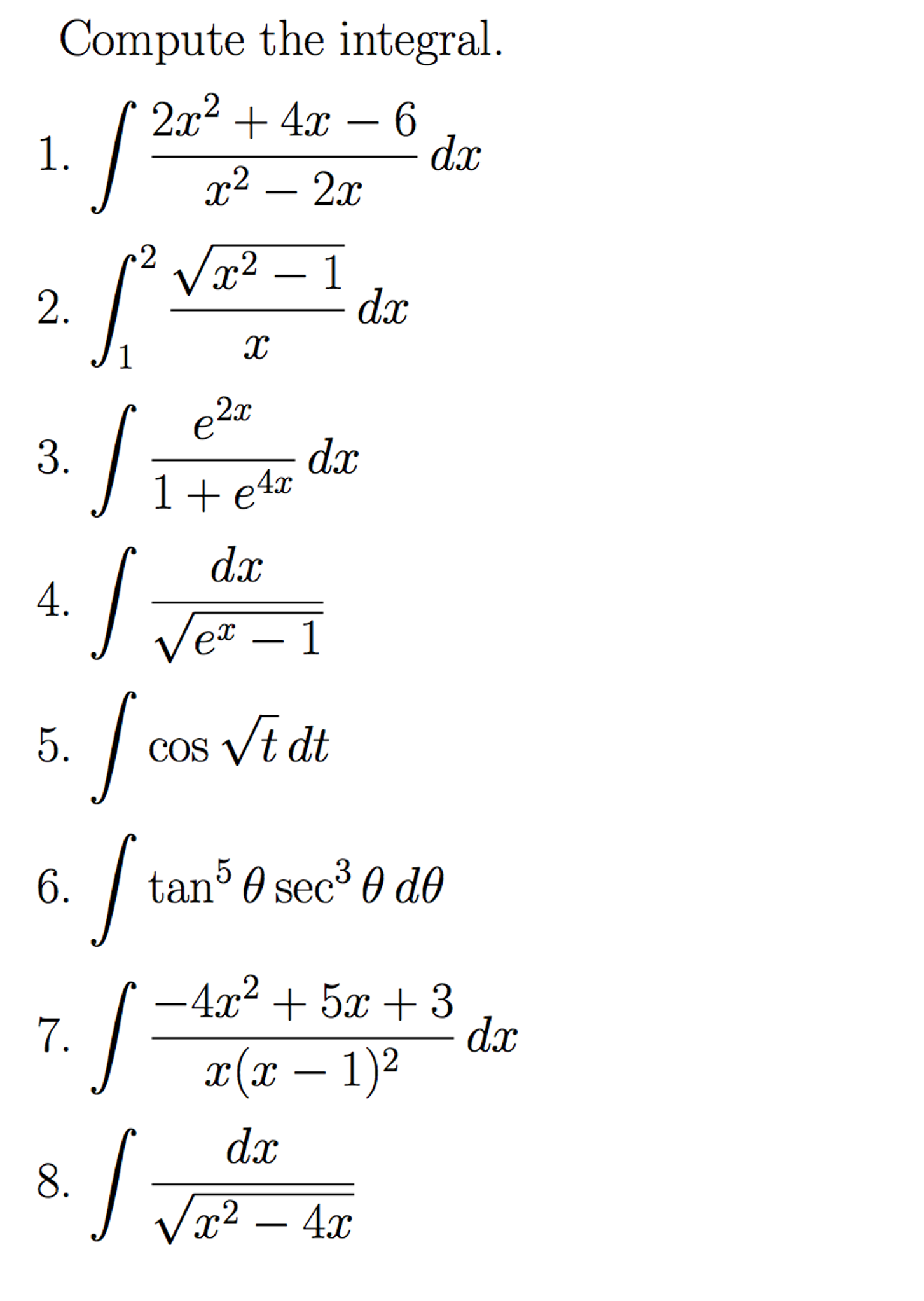 integral 2x 2 x dx