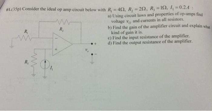 Solved Consider the ideal op amp circuit below with R_1 = 4 | Chegg.com