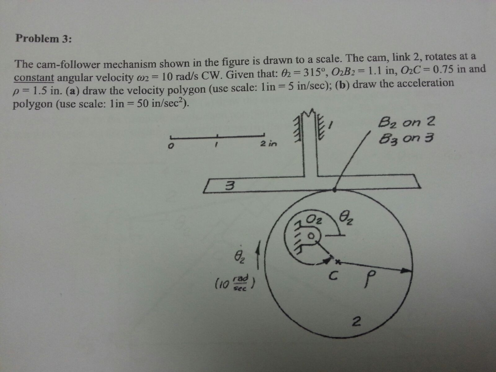 The camfollower mechanism shown in the figure is