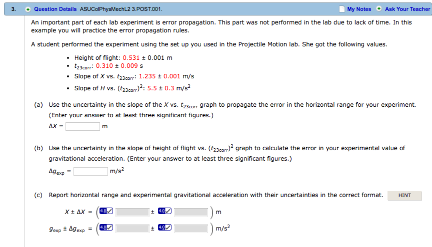Solved An important part of each lab experiment is error | Chegg.com