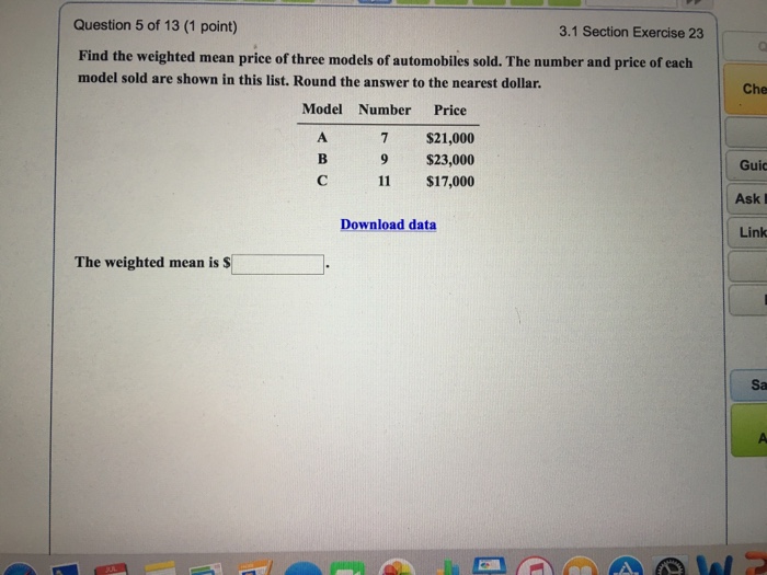 solved-find-the-weighted-mean-price-of-three-models-of-chegg