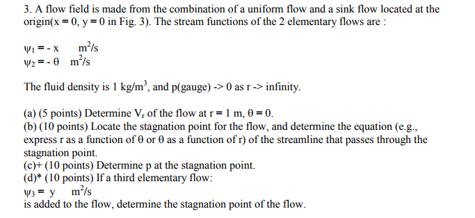 Solved 3. A flow field is made from the combination of a | Chegg.com