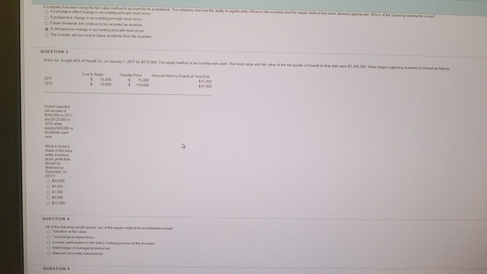 Solved A company has been using the fair value method to | Chegg.com