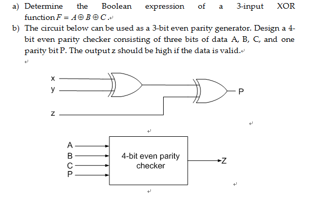 Solved Determine the Boolean expression of a 3-input XOR | Chegg.com