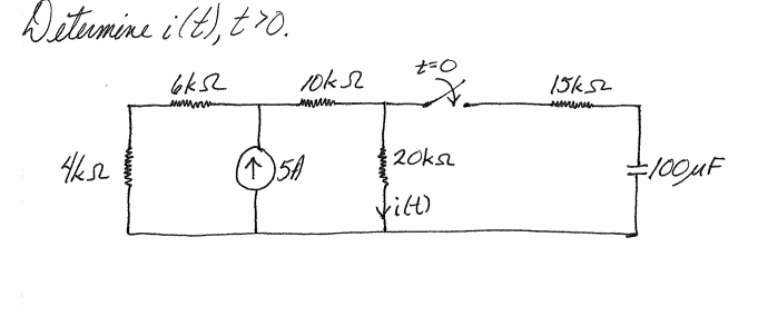 Solved Determine i(t), t > 0. | Chegg.com