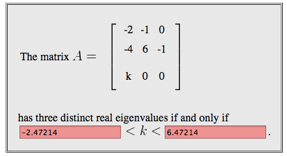 has three distinct real eigenvalues if and only if | Chegg.com